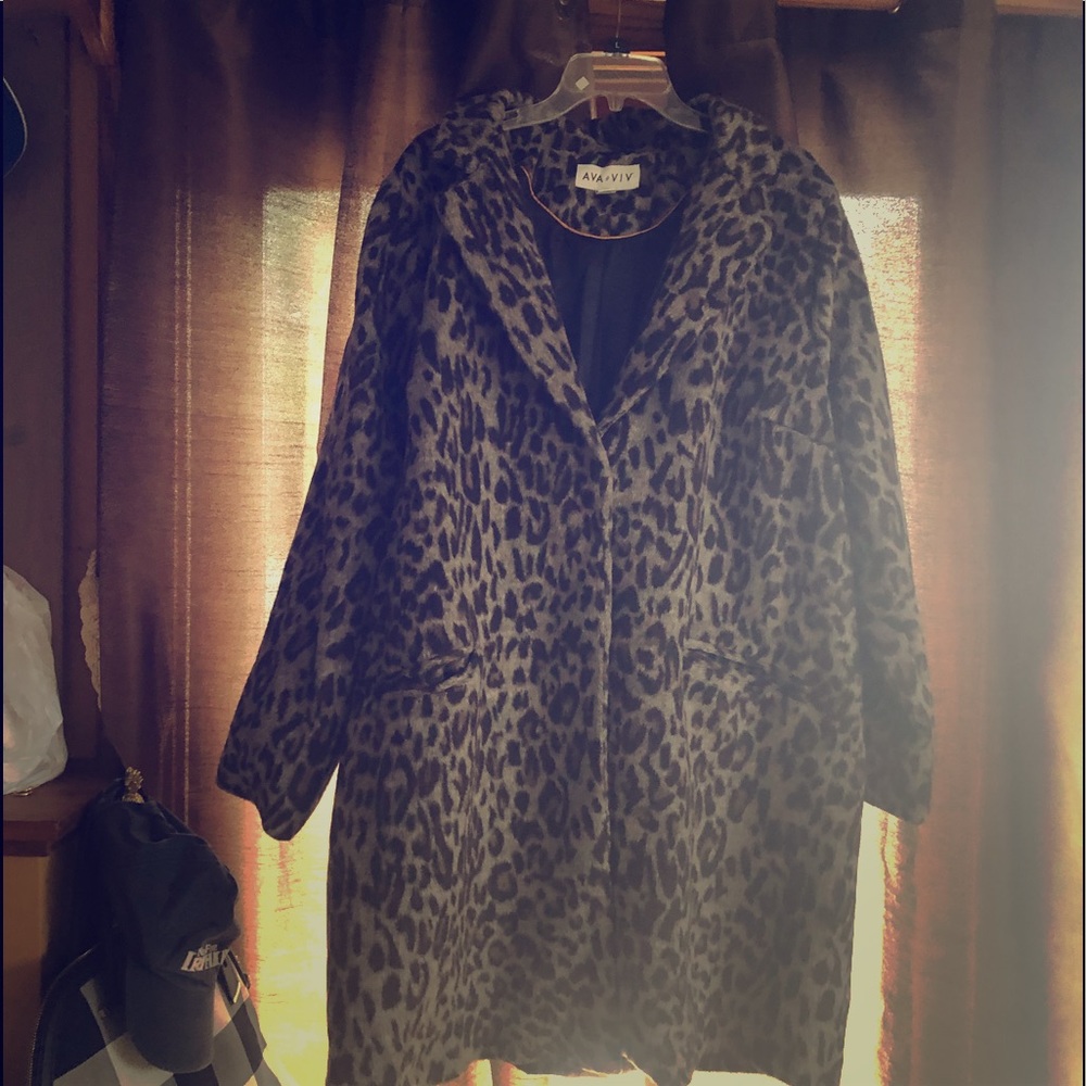 Leopard dress coat 2x